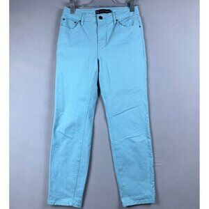 Boden Denim Slim Straight Leg Jeans Womens Size 6R Mid Rise Stretch Sky Blue